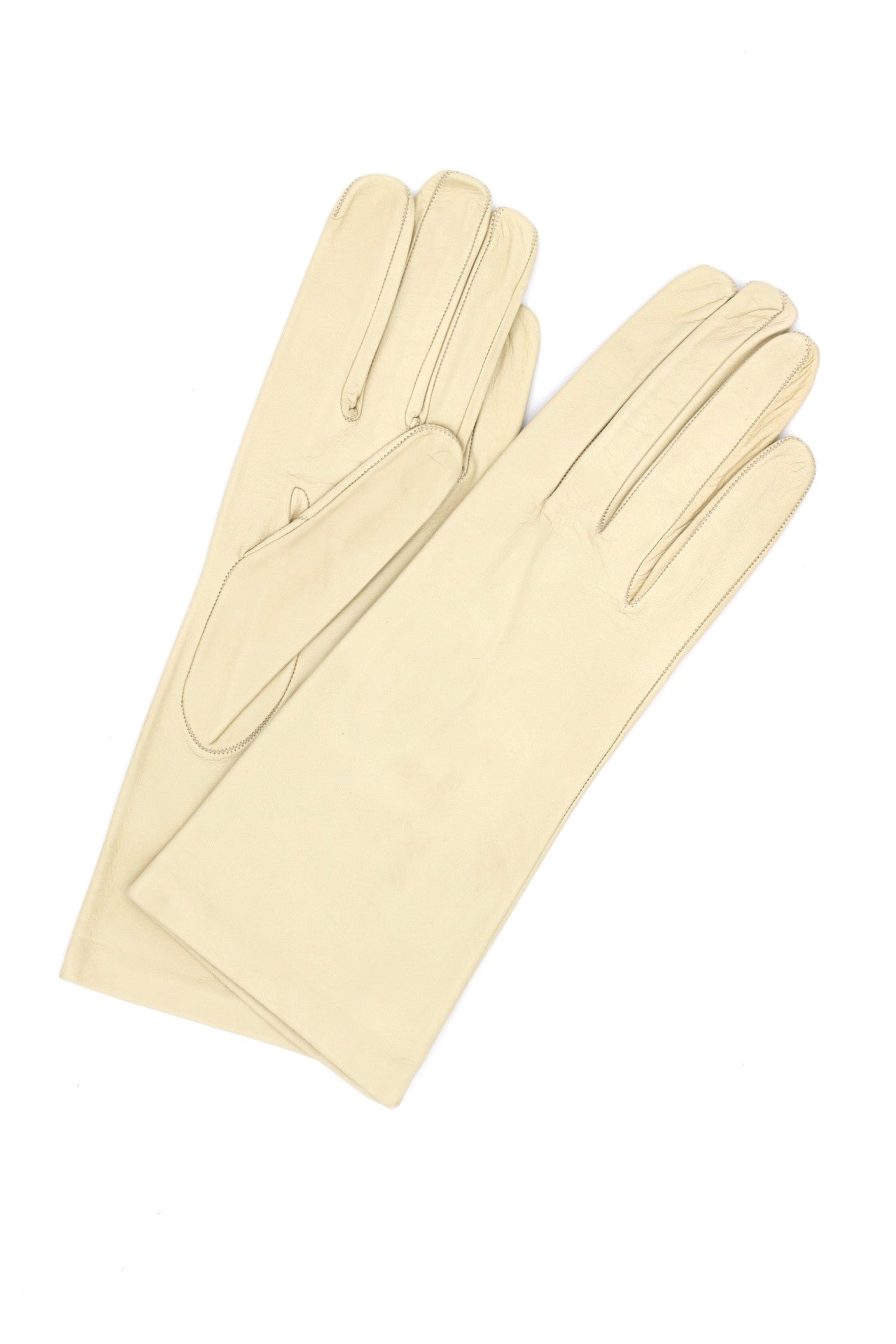 1003 Classic Kid Leather G. Silk Lined M. Length Cream