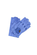 1029 Half Finger Kid Leather Driving Gloves Unlin. Blue Royal
