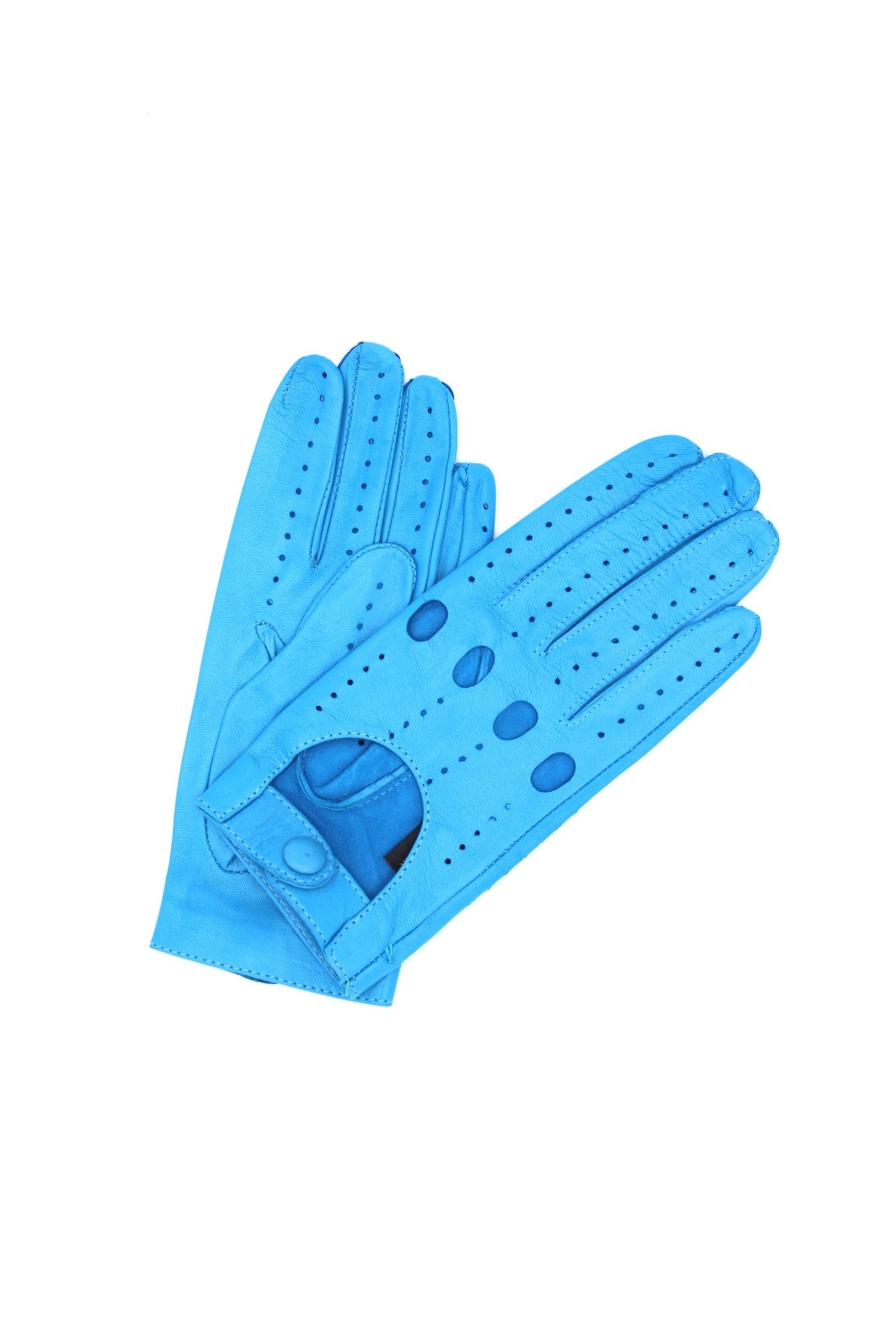 1028 Full Finger Kid Leather Driving Gloves Unlin. Turquoise