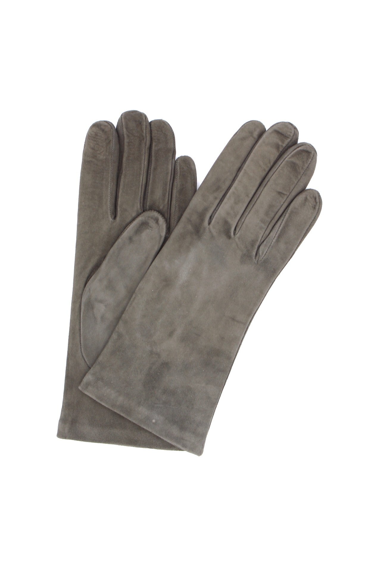 1019 Classic Suede Gloves Cashmere  Lined Dark Grey