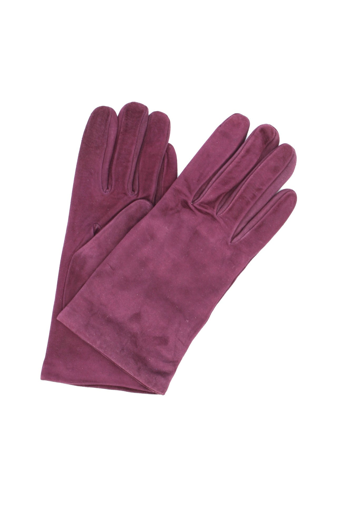 1019 Classic Suede Gloves Cashmere  Lined Bordeaux