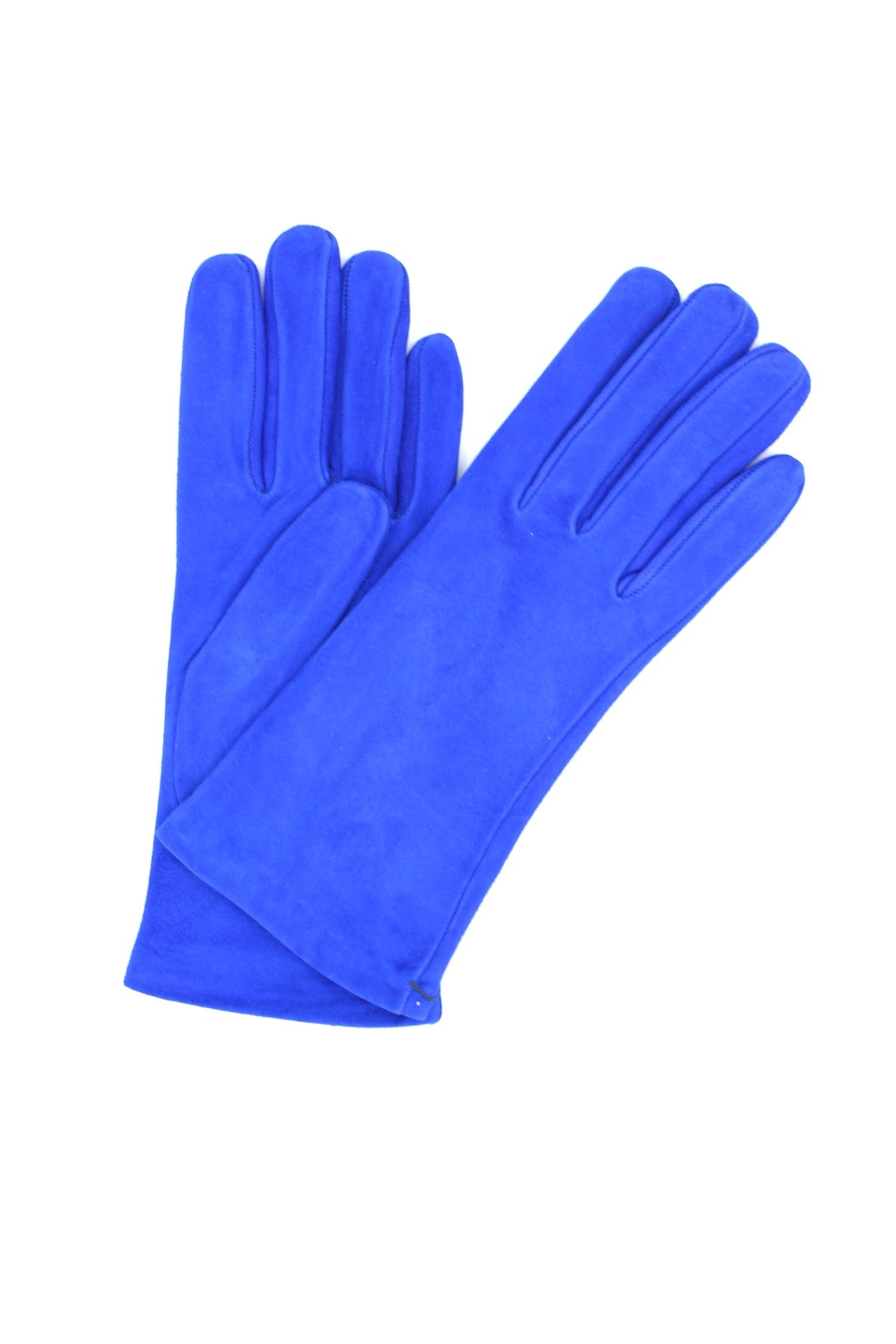 1019 Classic Suede Gloves Cashmere  Lined Blue Royal