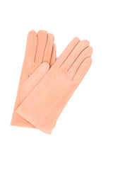 1019 Classic Suede Gloves Cashmere  Lined Pink