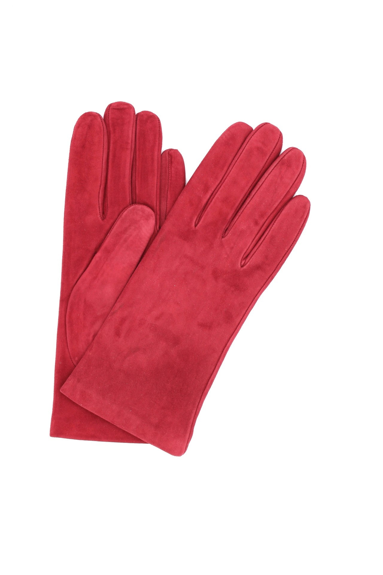 1019 Classic Suede Gloves Cashmere  Lined Dark Pink