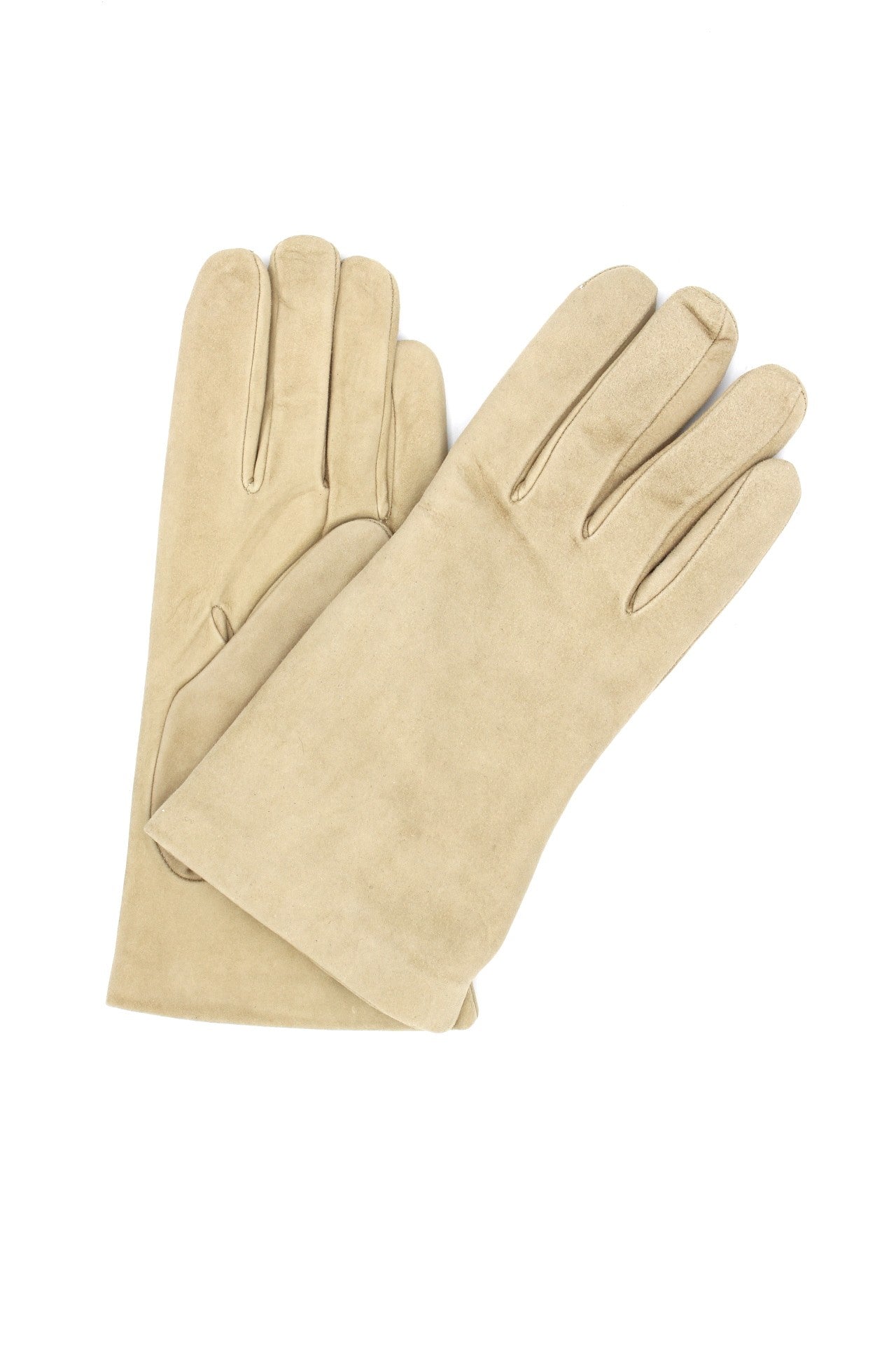 1019 Classic Suede Gloves Cashmere  Lined Light Beige