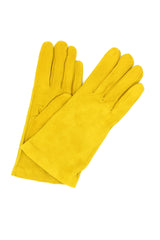 1019 Classic Suede Gloves Cashmere  Lined Yellow
