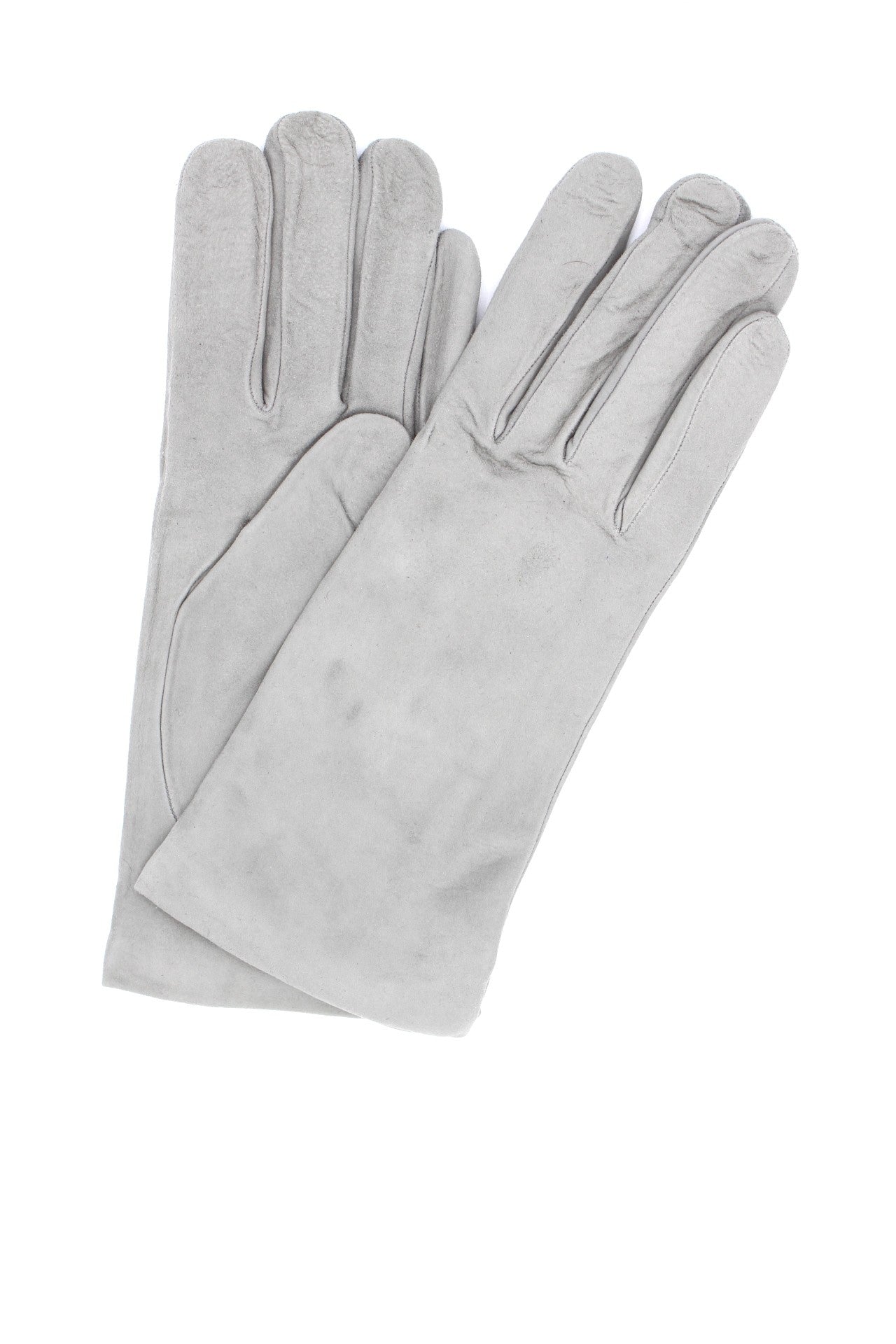 1019 Classic Suede Gloves Cashmere  Lined Pearl Grey