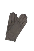 Kid Leather Gloves Unlined with Perforation Design Black