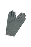 Kid Leather Gloves Unlined with Perforation Design Emerald