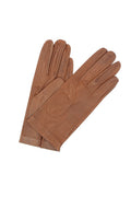 Kid Leather Gloves Unlined with Perforation Design Mink