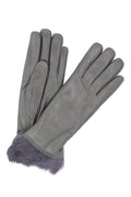 1036 Kid Leather Gloves Rabbit Fur Lined Dark Grey