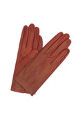 Kid Leather Gloves Unlined with Perforation Design Dark Pink