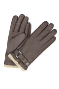 1311 Deer Skin Gloves Cashmere Lined with Belt D.Brown