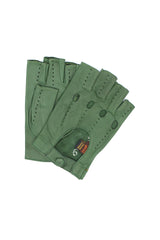1304  Driving Kid Leather Half-Finger Dark Green