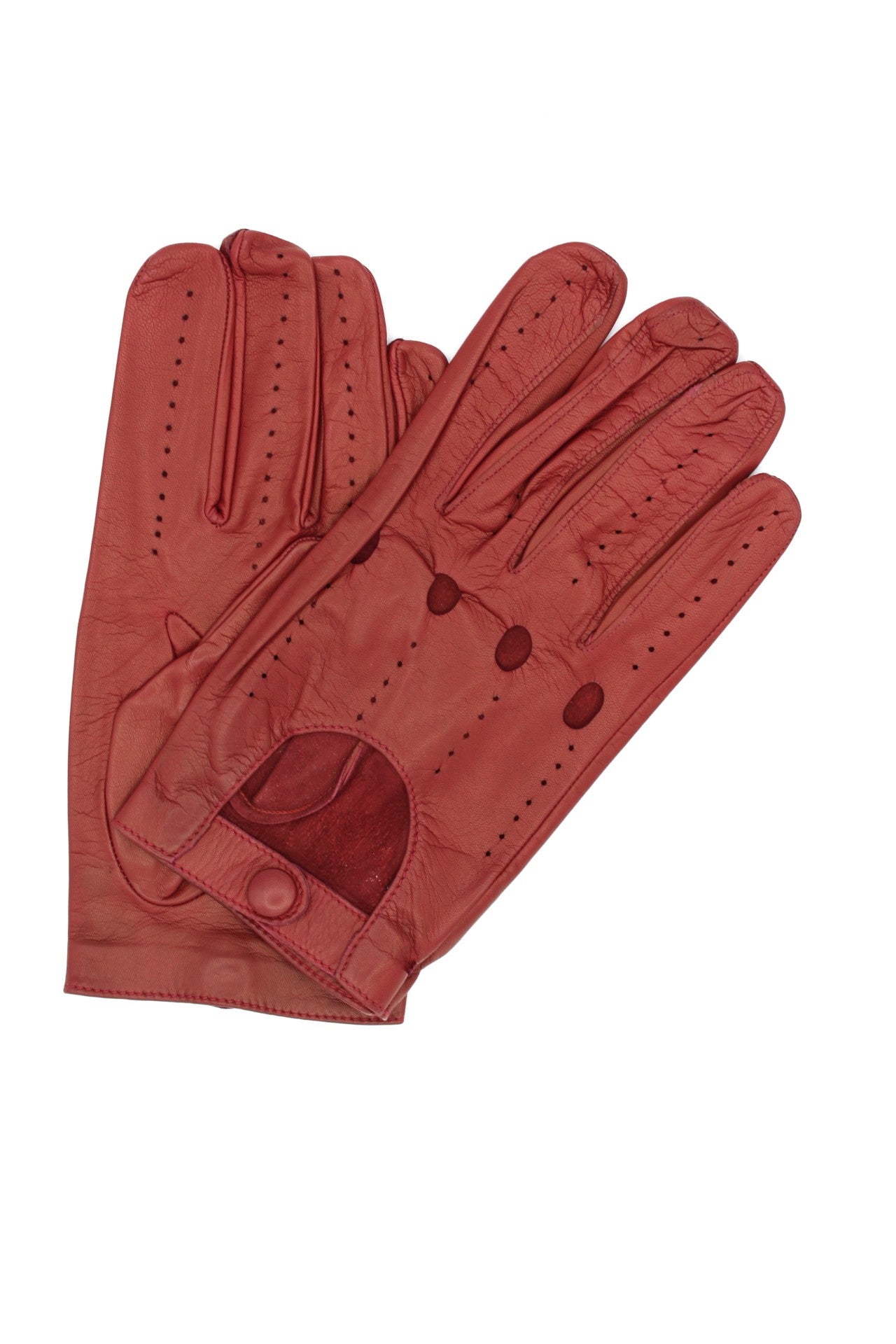1307 Driving Kid Leather Full Finger Dark Pink