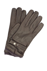 Guanto nappa foderato cashmere con cinturino T.Moro