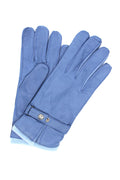 Guanto nappa foderato cashmere con cinturino Denim