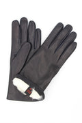 1022 Classic Leather Gloves Lined White Rabbit Navy