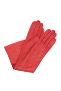 1644 Kid Leather Gloves Silk Lined Elbow Length Red