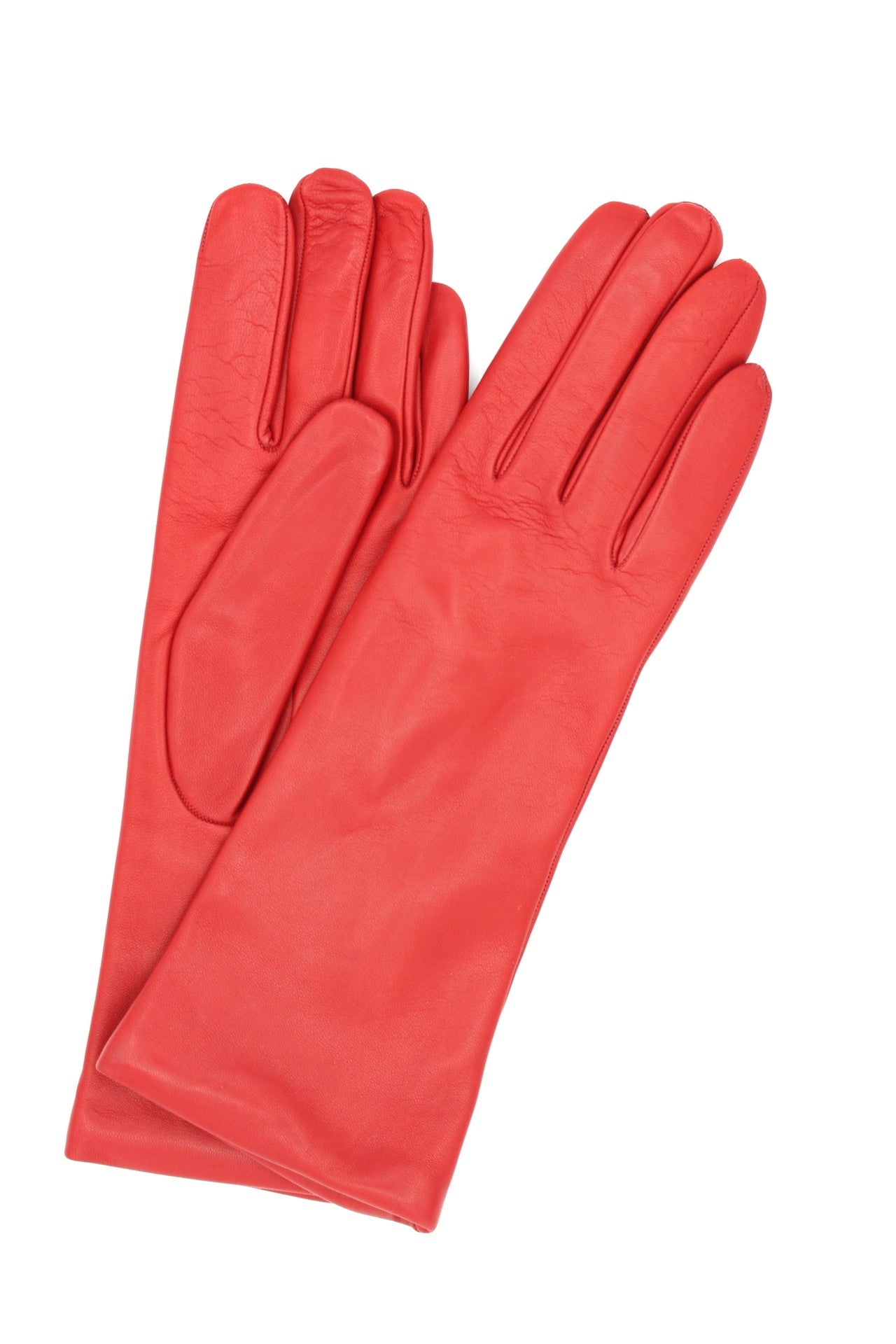 1012 Kid Leather Gloves Cashmere Lined Red
