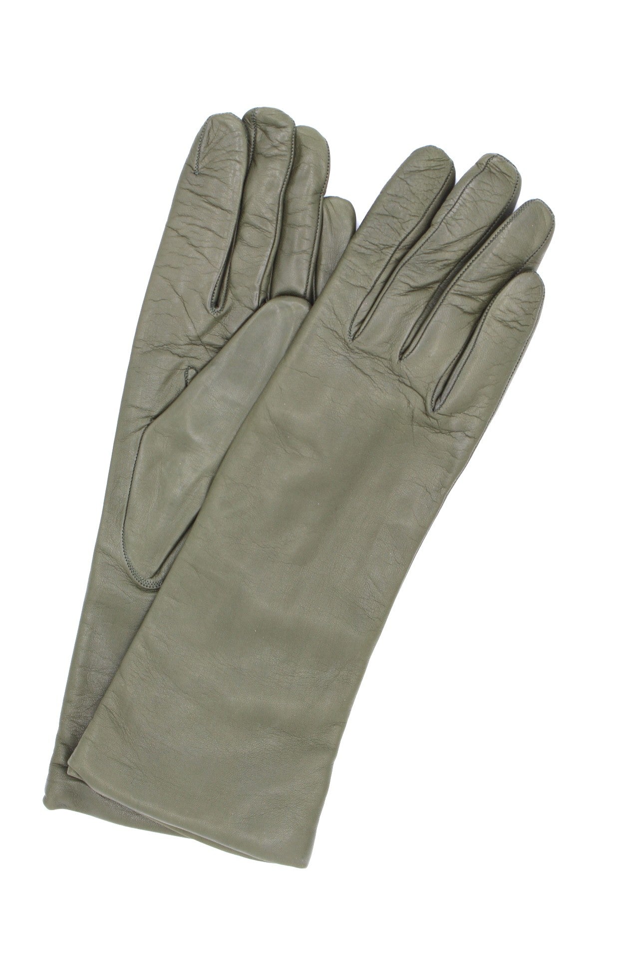 1012 Kid Leather Gloves Cashmere Lined Military green