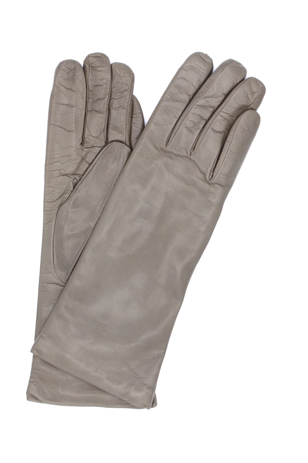 1012 Kid Leather Gloves Cashmere Lined Color  Taupe
