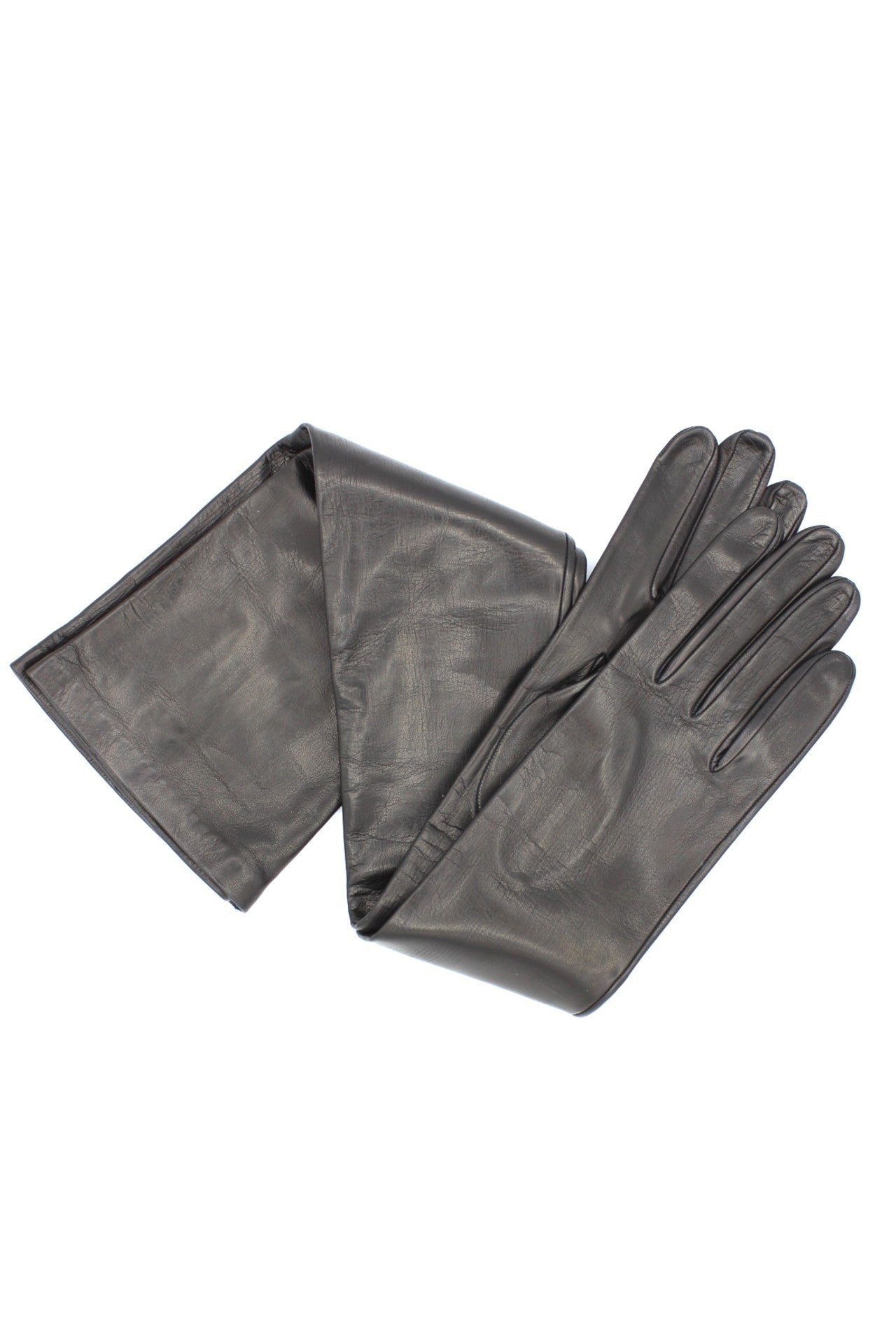 1009 Kid Leather Opera Gloves  Silk Lined Black