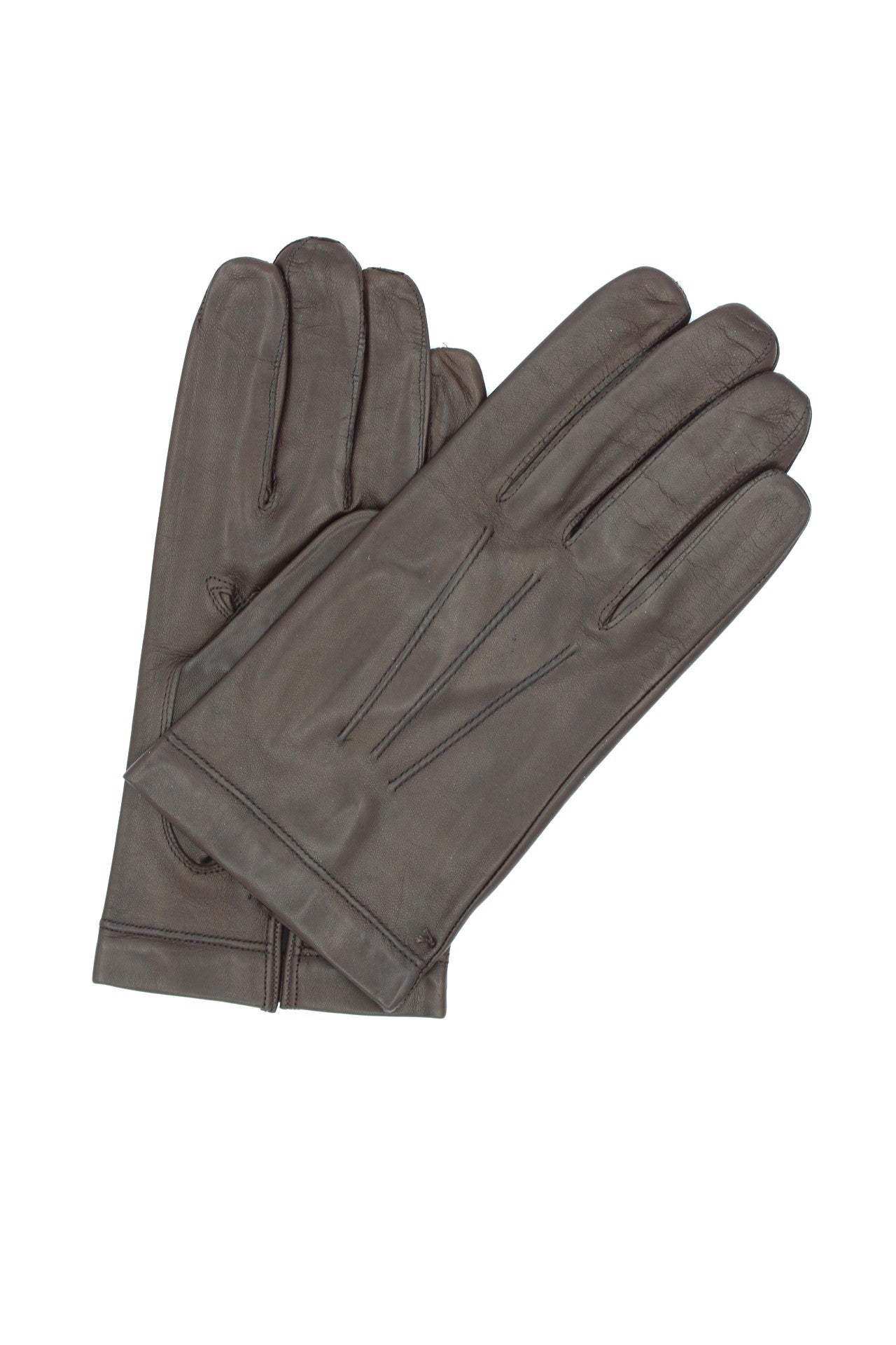 1292 Classic Kid Leather Gloves Silk Lined D.Brown