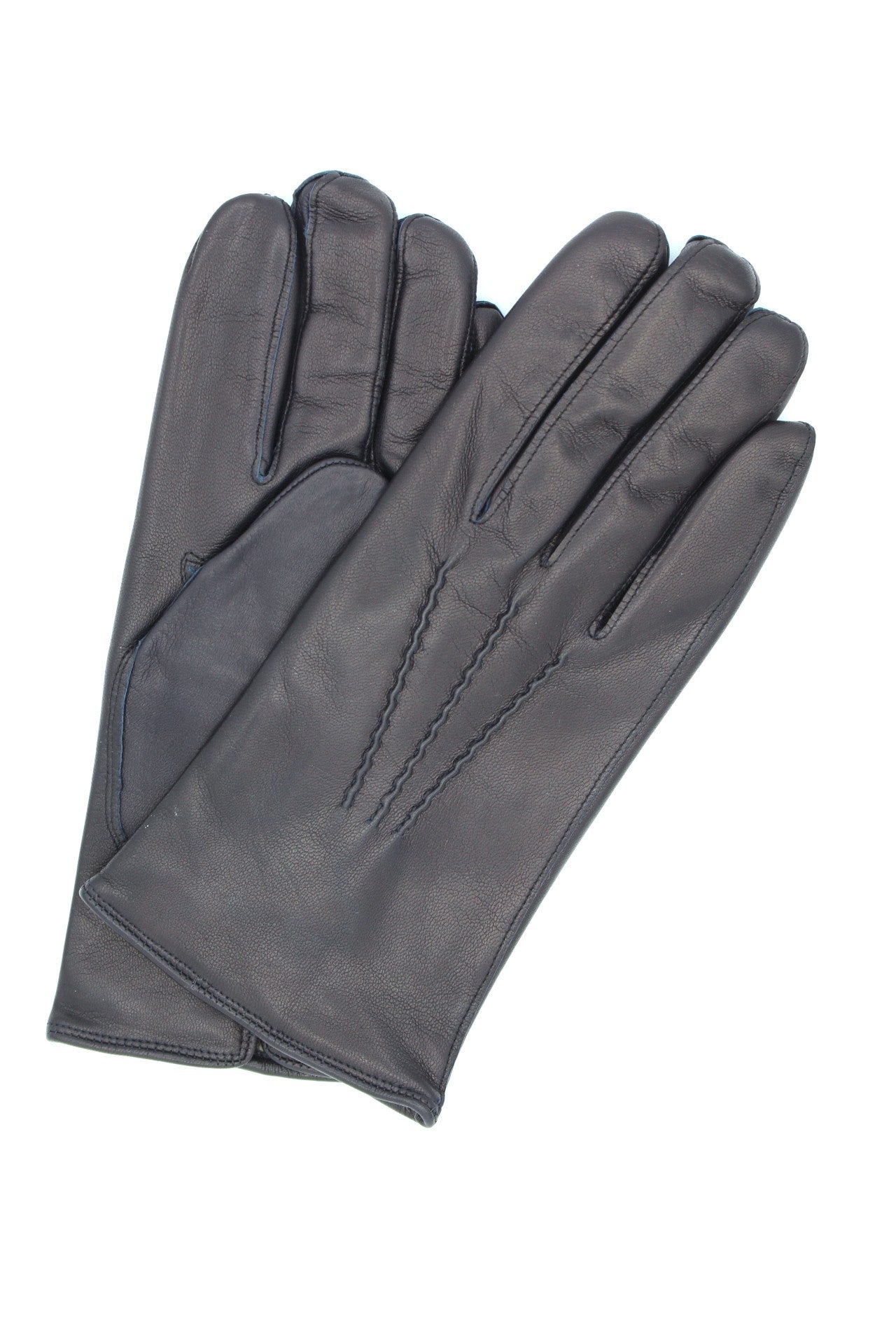 1294 Classic Kid Leather Man Gloves Cashmere Lined Navy