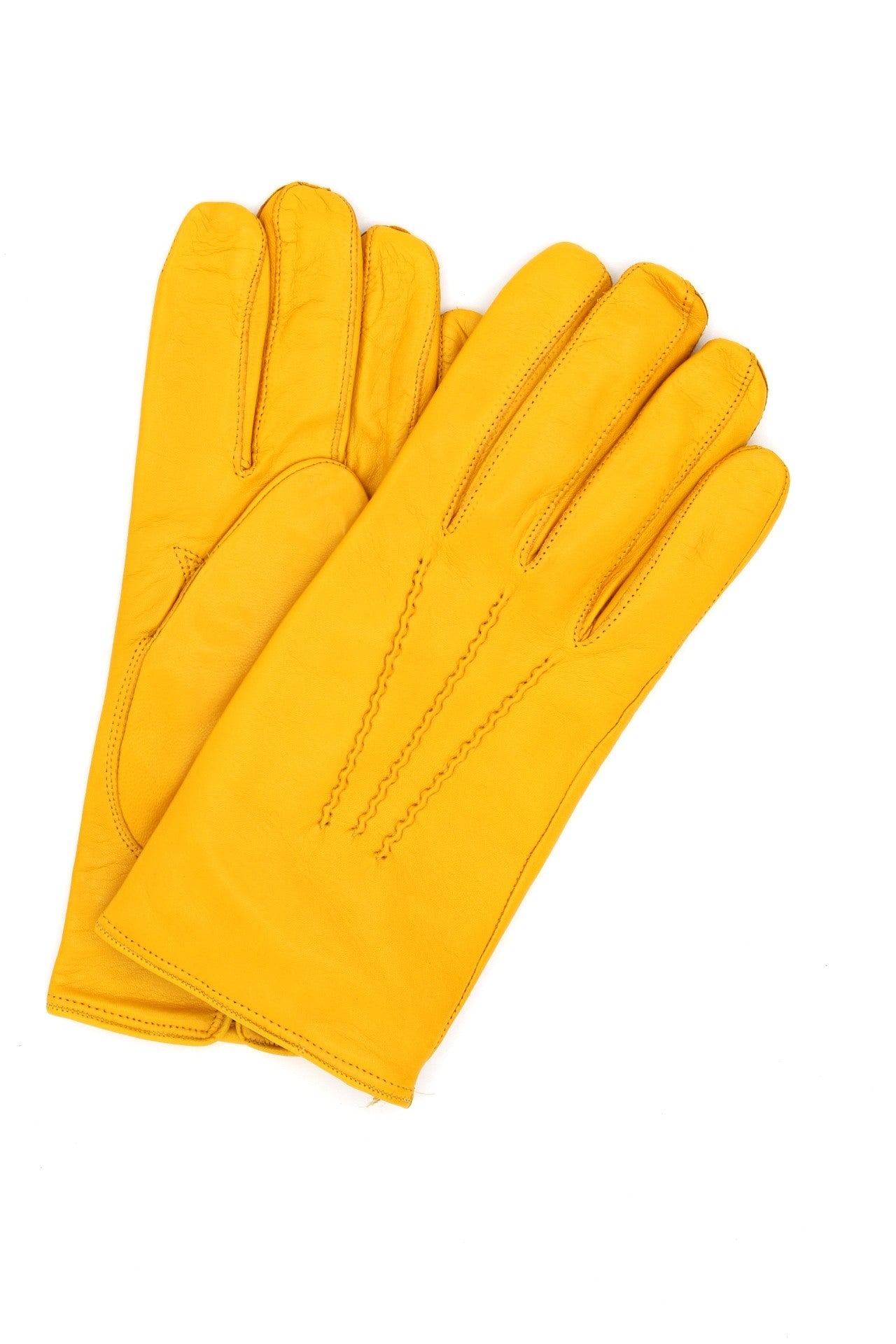 1294 Classic Kid Leather Man Gloves Cashmere Lined Mustard