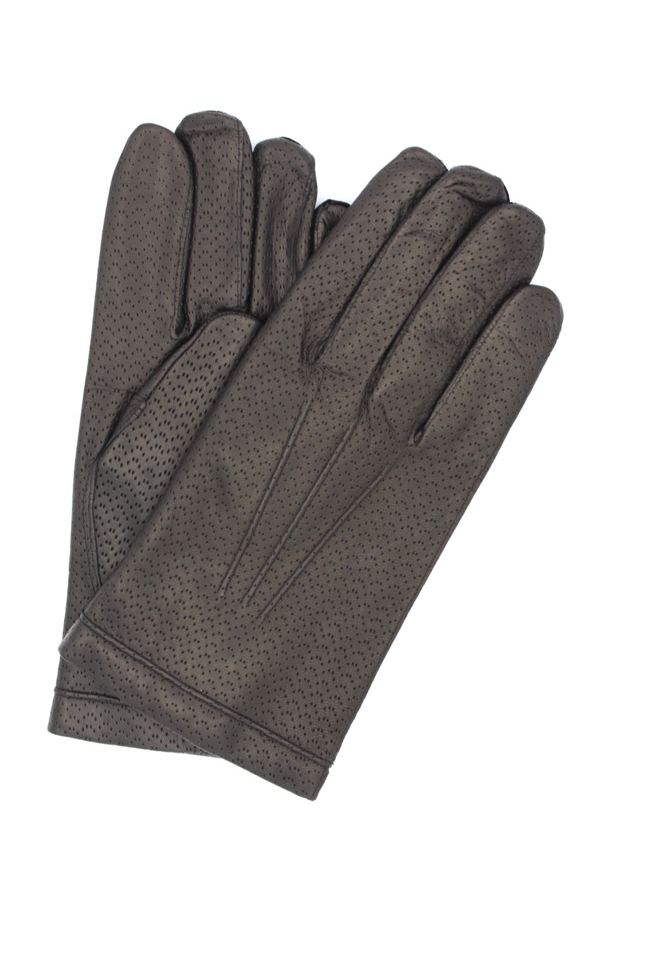 1921 Kid Leather Gloves Unlined Perf. Black