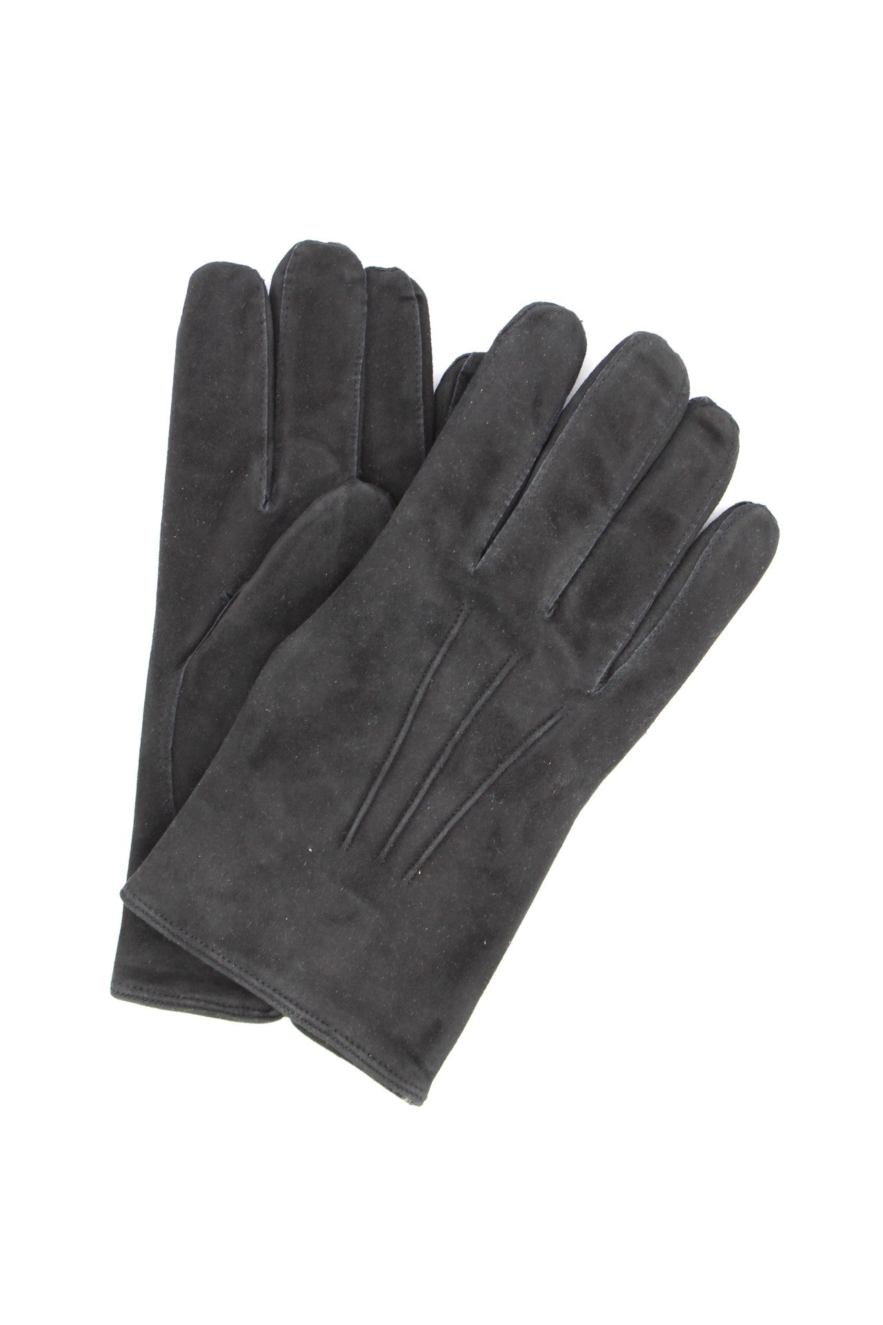 1298 Suede Gloves Cashmere Lined Black