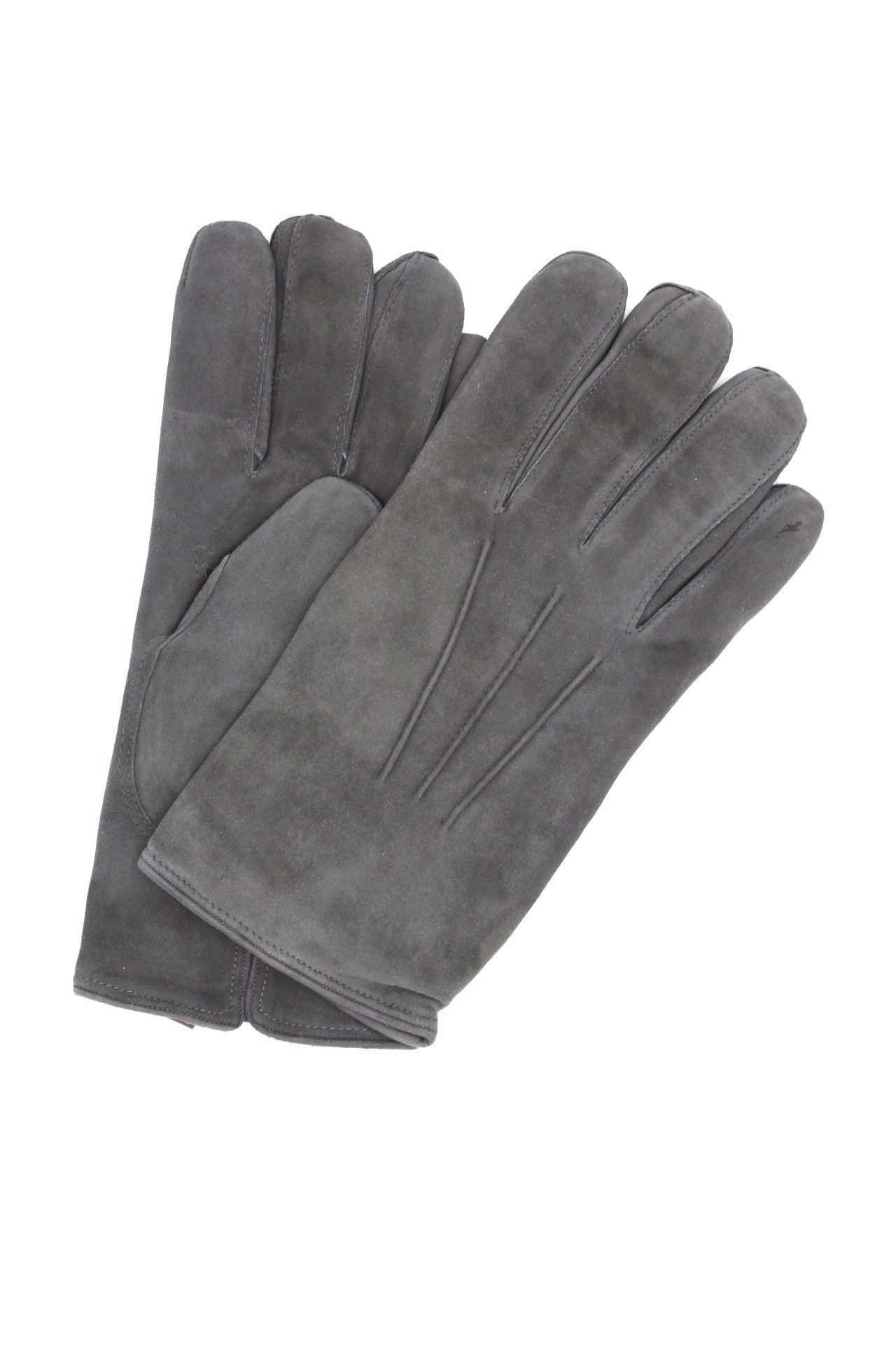 Sermoneta Gloves 1298 Suede Gloves Cashmere Lined Men Dark Grey
