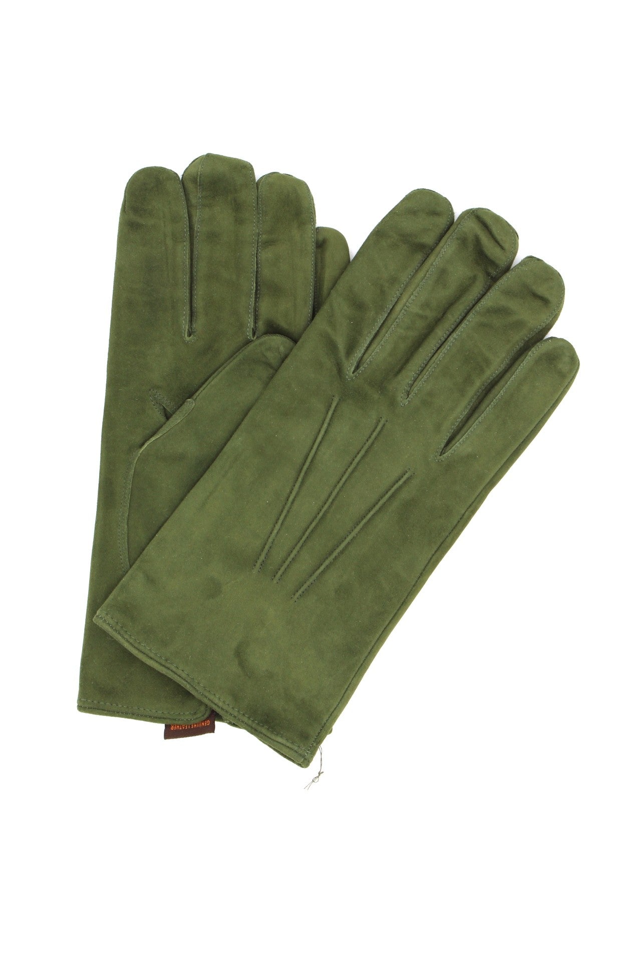1298 Suede Gloves Cashmere Lined Dark Green