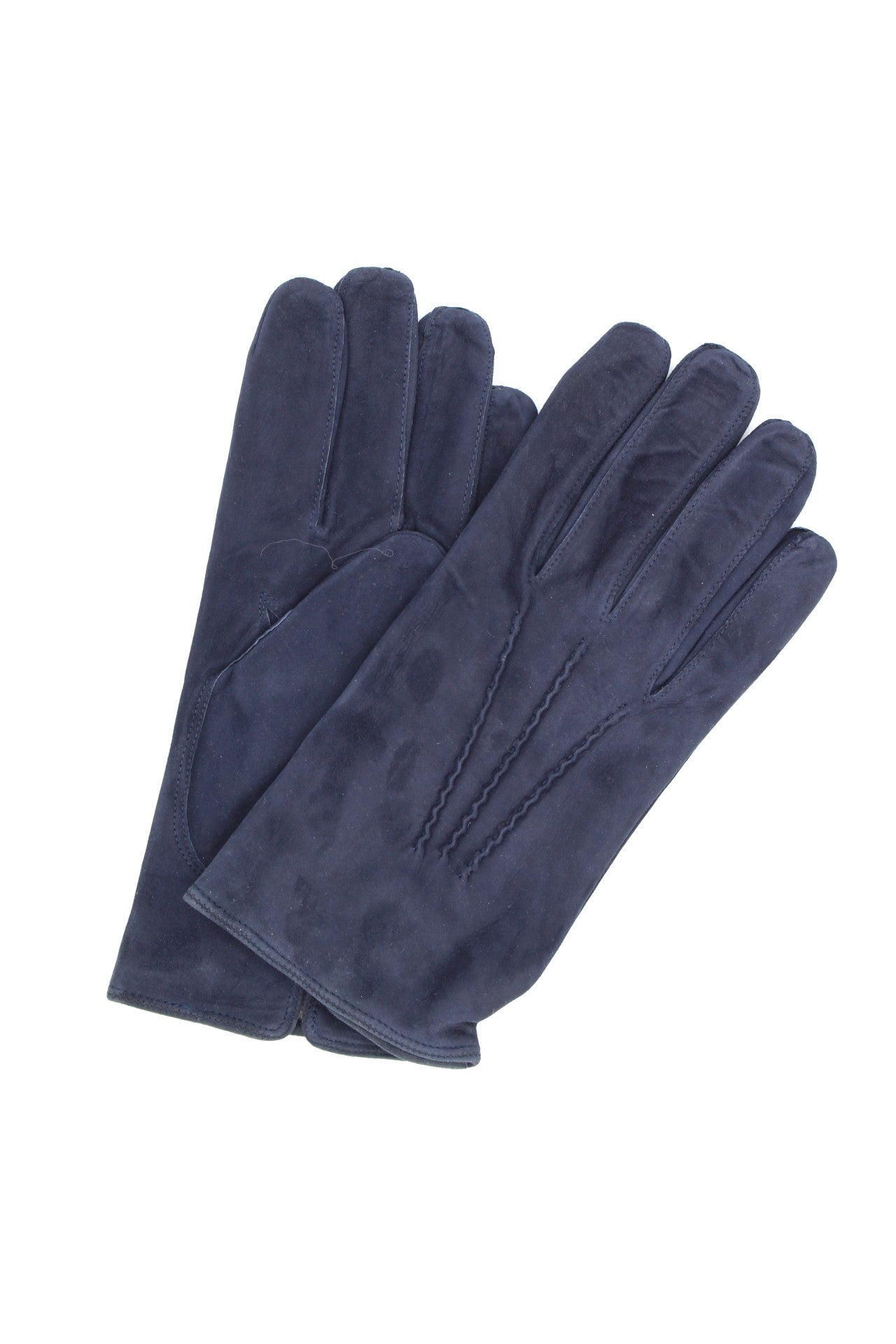 1298 Suede Gloves Cashmere Lined Navy