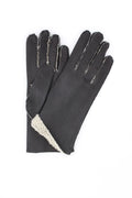 1174  Sheep Skin inside-out Gloves Hand Sewn Black
