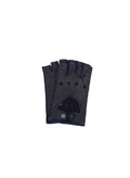1029 Half Finger Kid Leather Driving Gloves Unlin. Navy