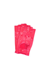1029 Half Finger Kid Leather Driving Gloves Unlin. Fuchsia