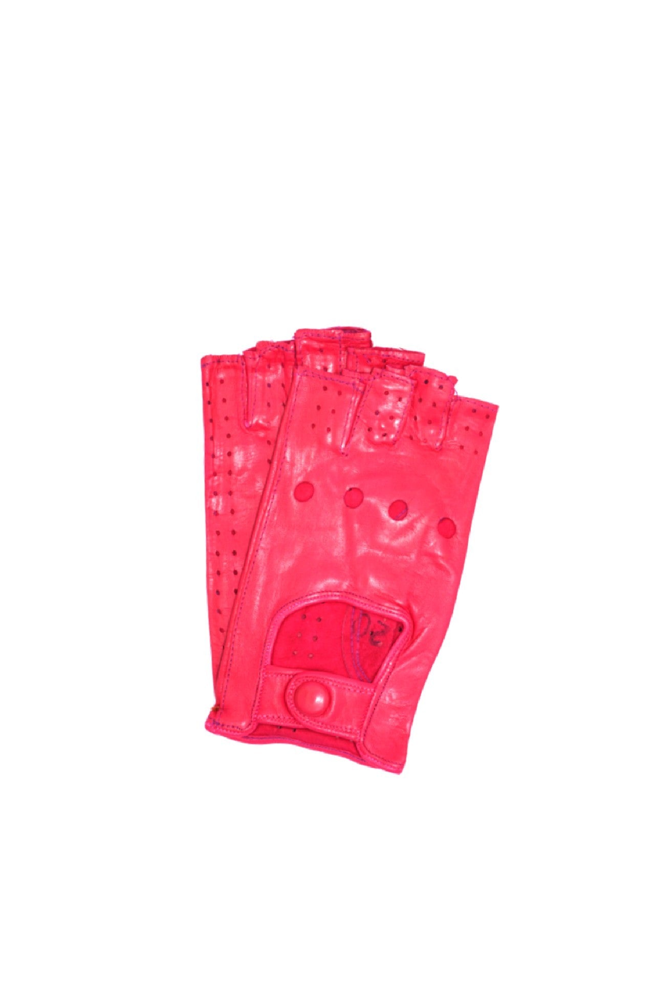 1029 Half Finger Kid Leather Driving Gloves Unlin. Fuchsia