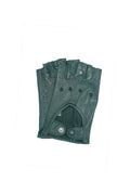 1029 Half Finger Kid Leather Driving Gloves Unlin. Dark Green