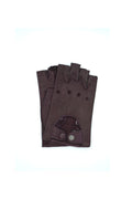 1029 Half Finger Kid Leather Driving Gloves Unlin. Bordeaux