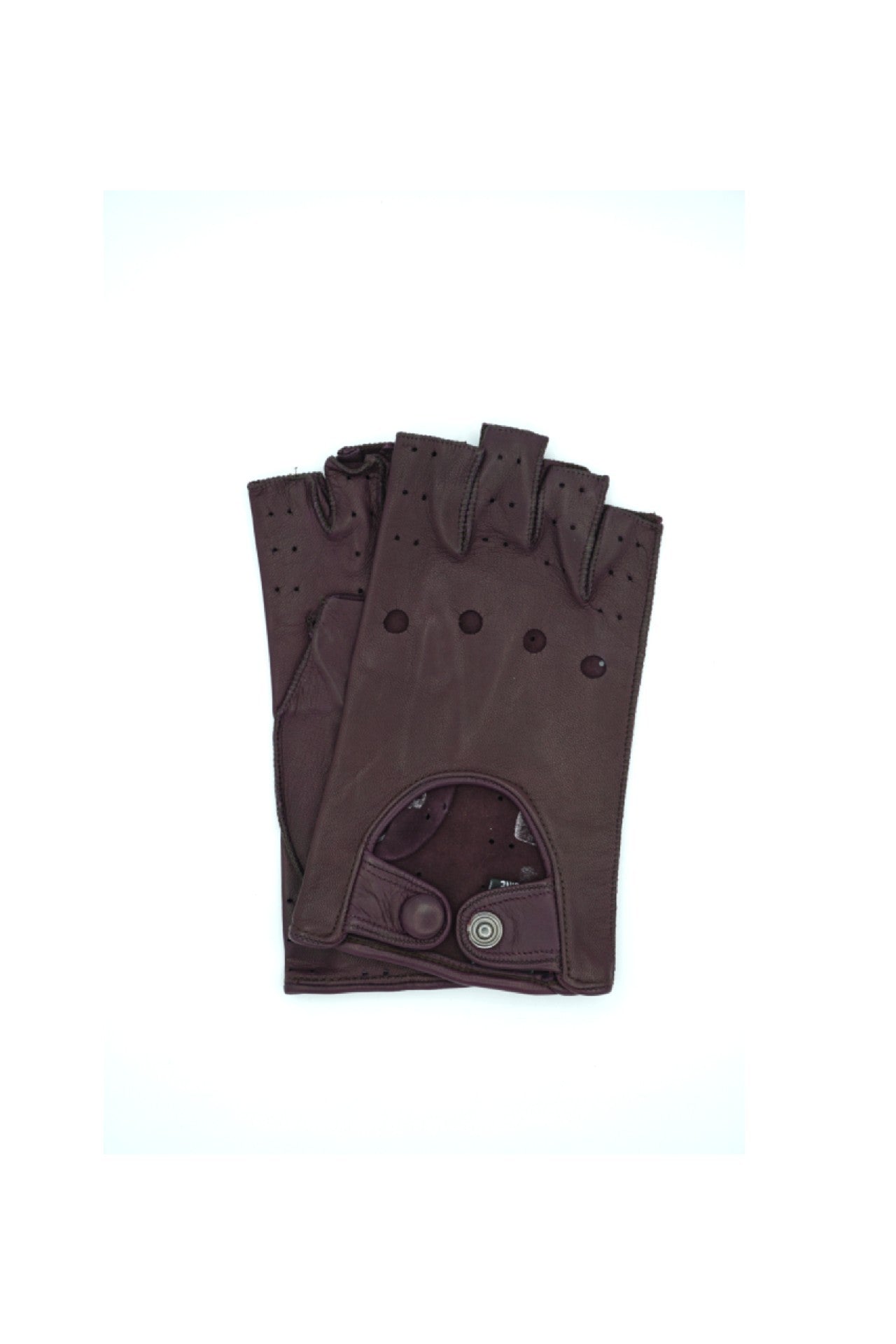 1029 Half Finger Kid Leather Driving Gloves Unlin. Bordeaux
