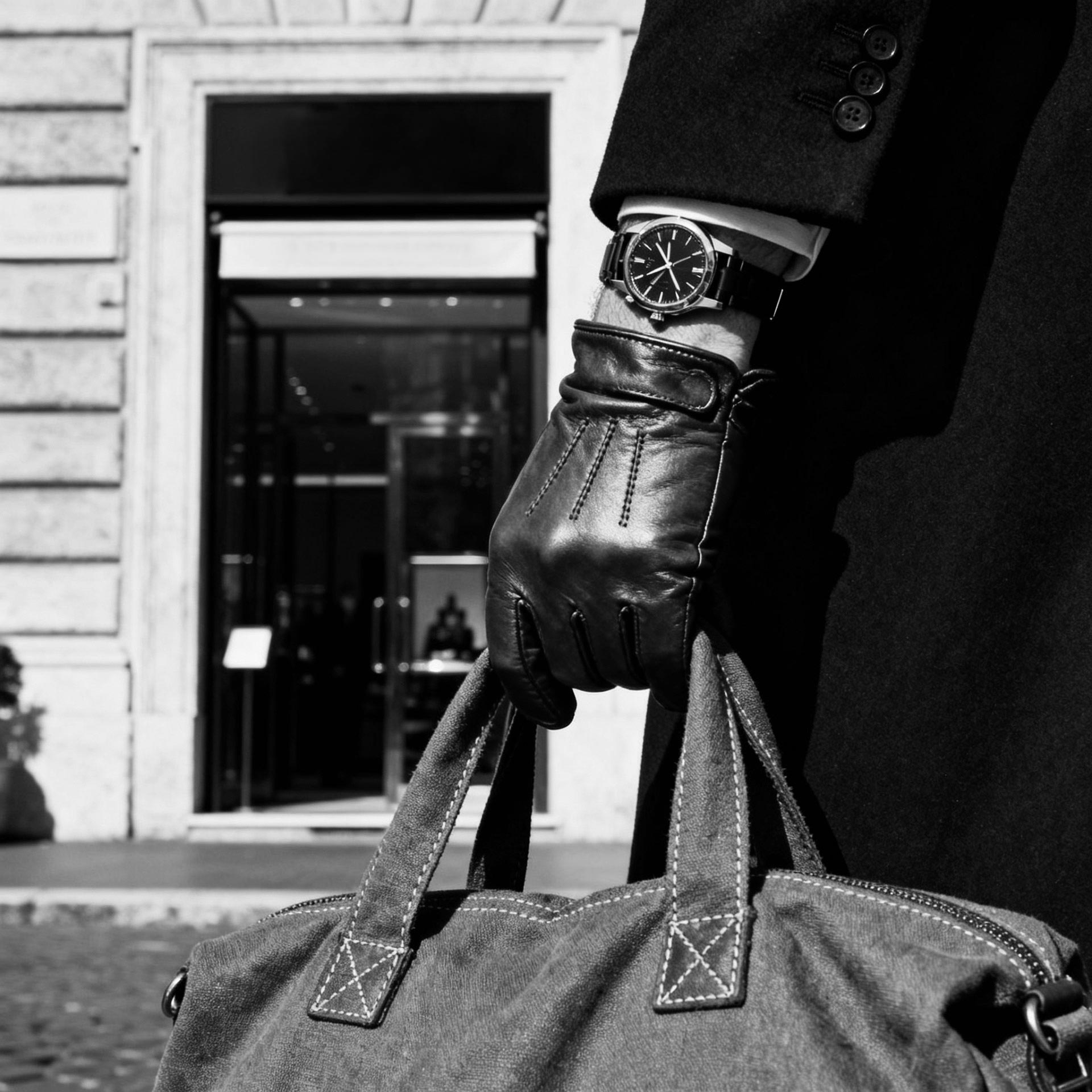 SERMONETA GLOVES レザー カシミヤ イタリア製 BLACK Sermoneta Gloves USA