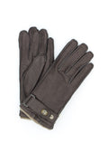 1039 Deer Skin Cashmere Lined Gloves  Belt Dark Brown