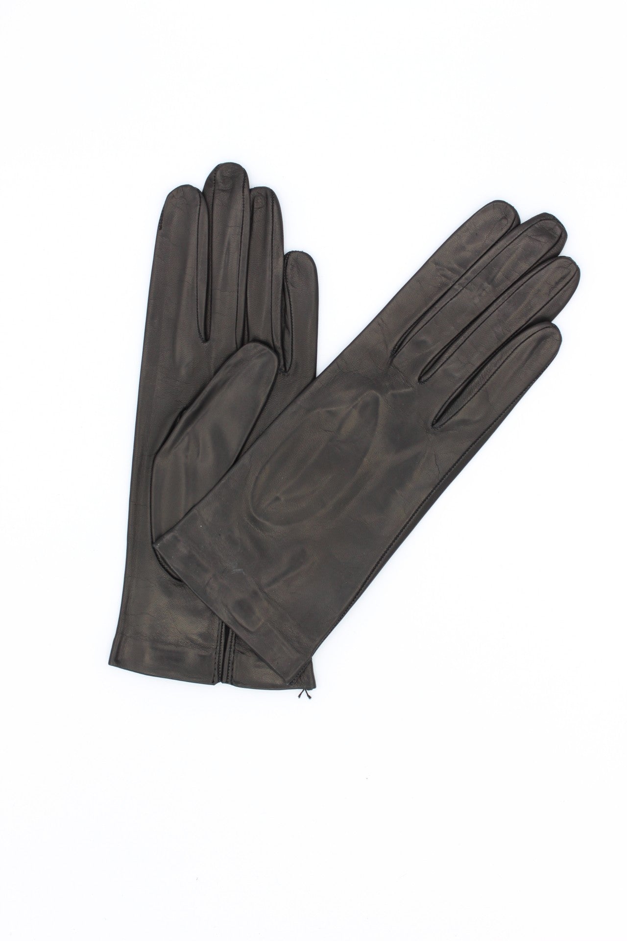 1002 Classic Kid Leather Gloves Silk Lined Black