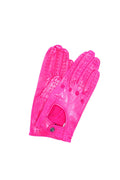 1028 Full Finger Kid Leather Driving Gloves Unlin. Fuchsia