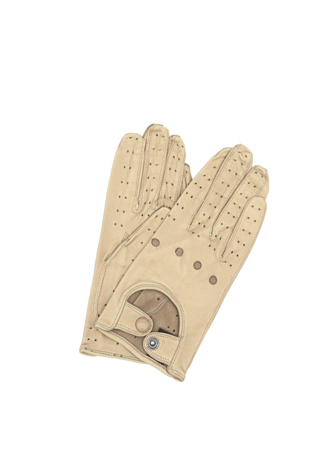 1028 Full Finger Kid Leather Driving Gloves Unlin. Dark Taupe