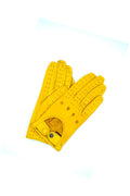 1028 Full Finger Kid Leather Driving Gloves Unlin. Yellow