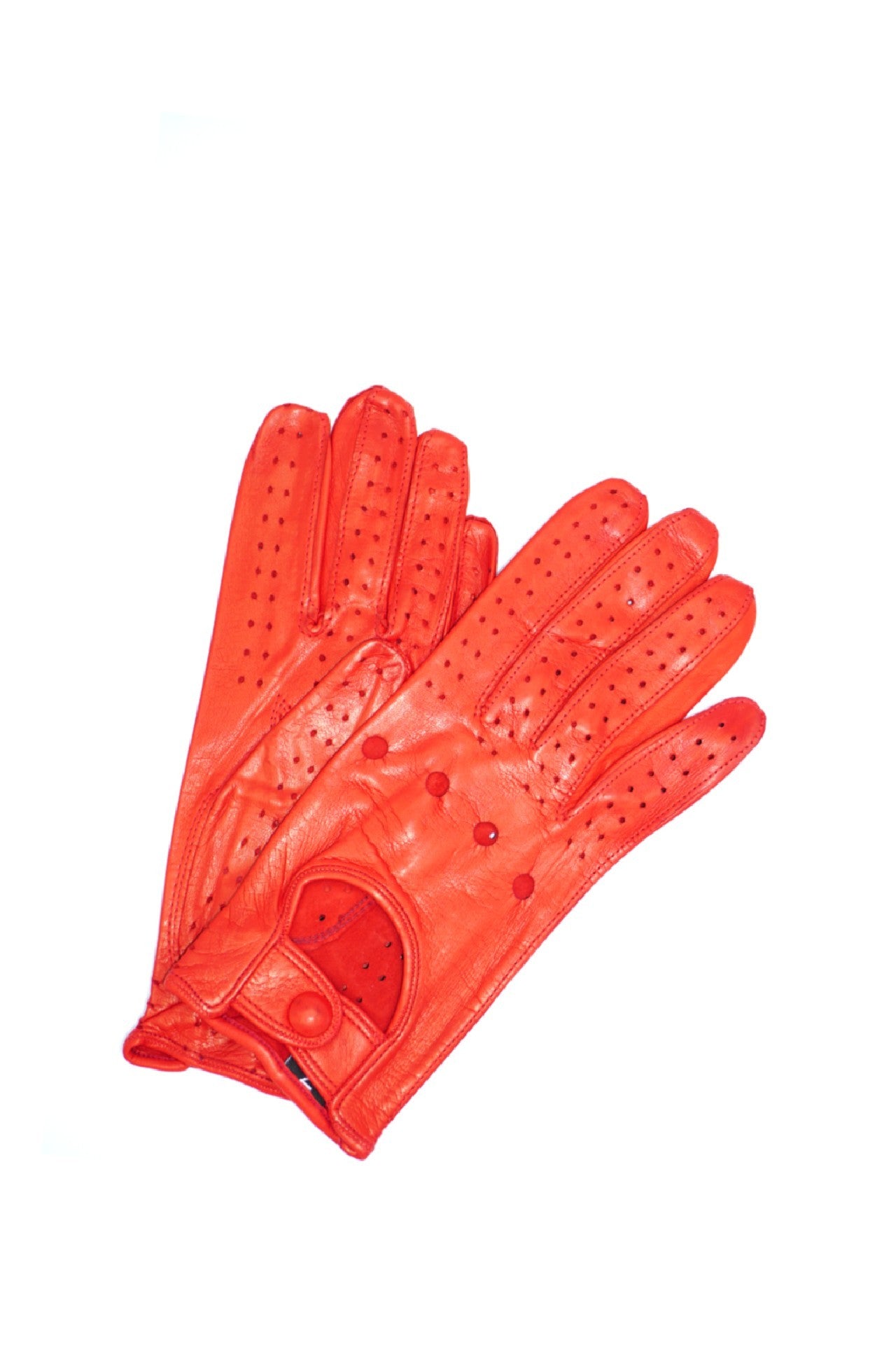1028 Full Finger Kid Leather Driving Gloves Unlin. Red