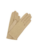 1002 Classic Kid Leather Gloves Silk Lined Beige/Taupe